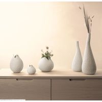 Vase Carve crème H. 18 cm - Visuel 1